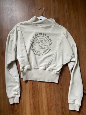 Gymshark Cream Cropped Lifting Club Sweatshirt